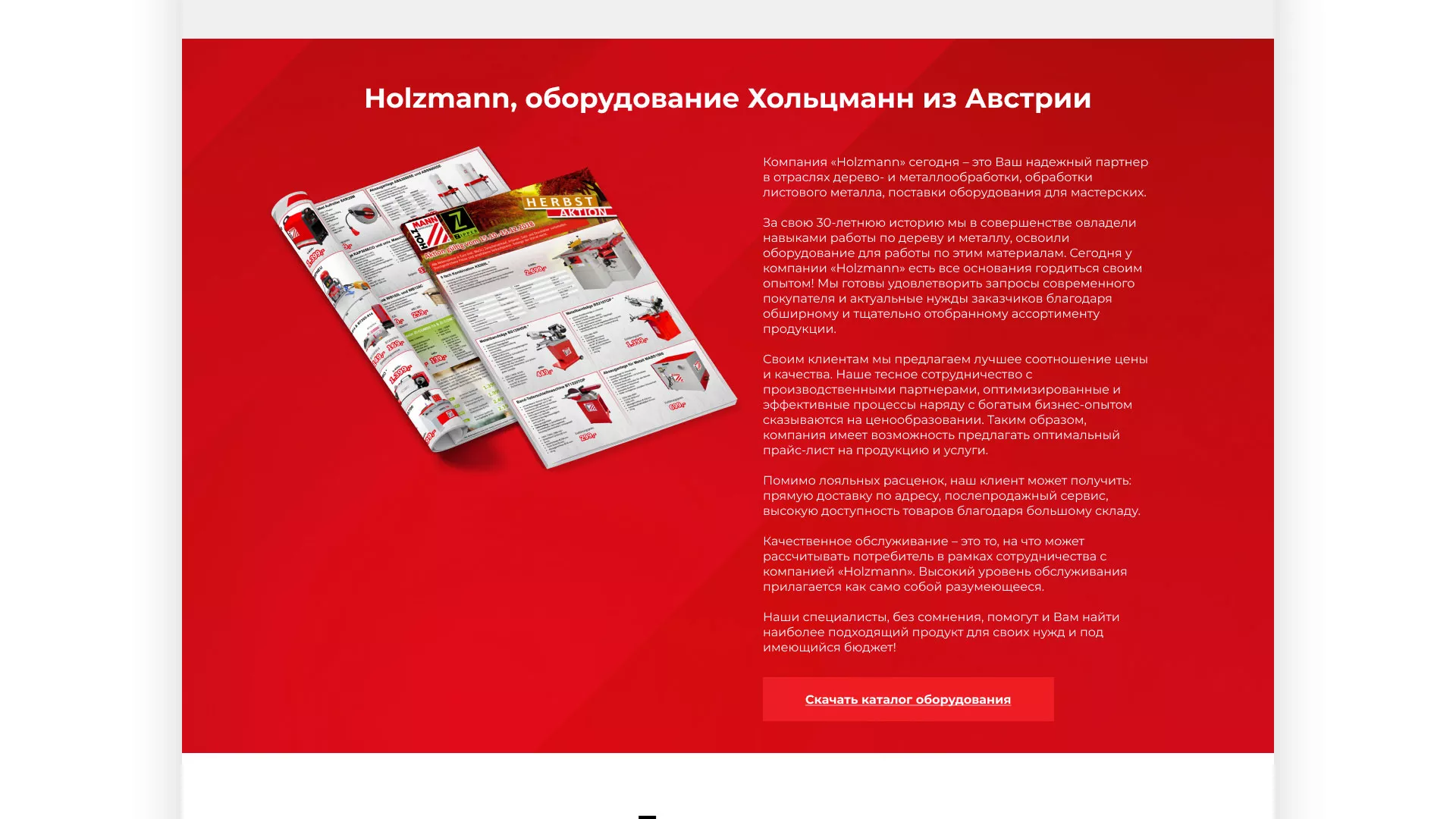 Создание сайта компании «HOLZMANN Maschinen GmbH» в Шлиссельбурге